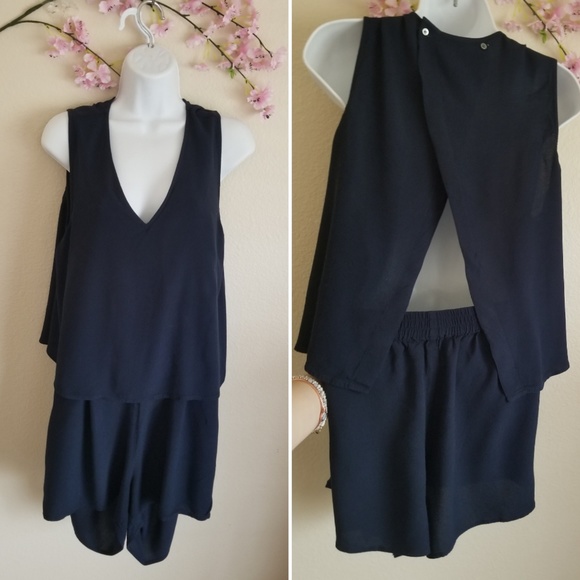 Madewell Blue Shorts Romper size Medium - Picture 4 of 8